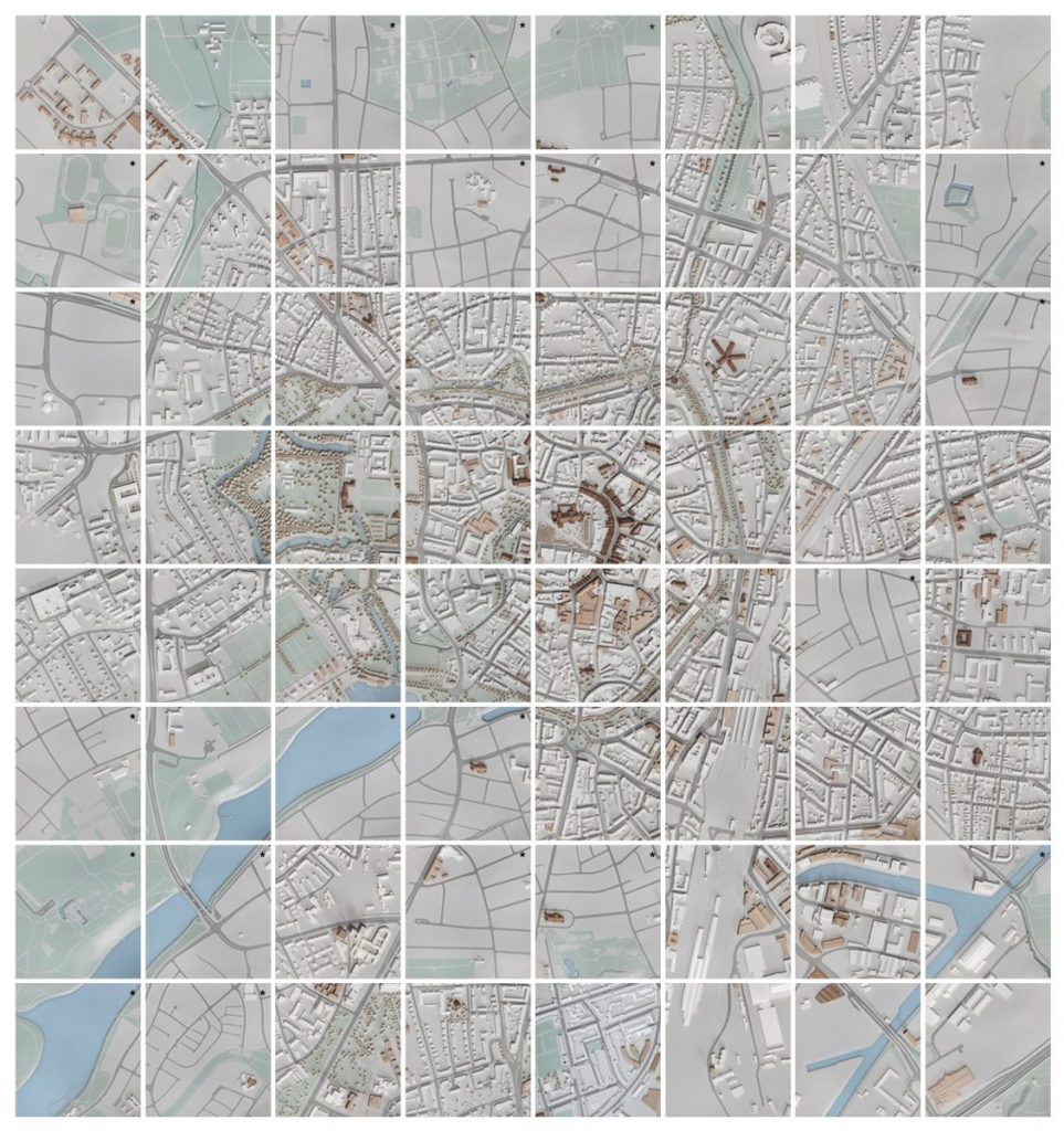 Münster Modell: Innenstadt im Maßstab 1:500 - Kernbereich 8 x 8 Meter (64 Platten) - Modellfotos: Roland Borgmann