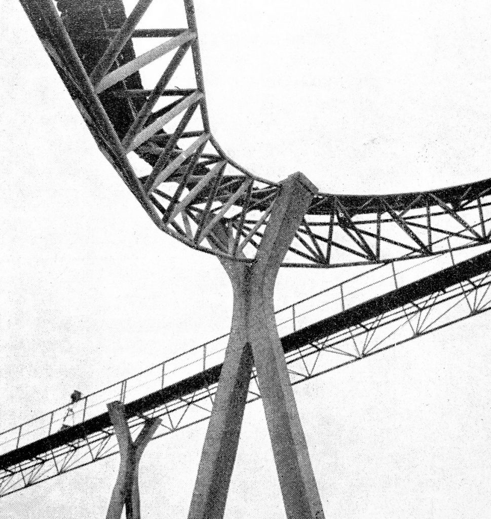 Stefan Polónyi: Faltenbandsystem im Schotterwerk Risse, Warstein/Westfalen - Foto: Bauwelt, 1961