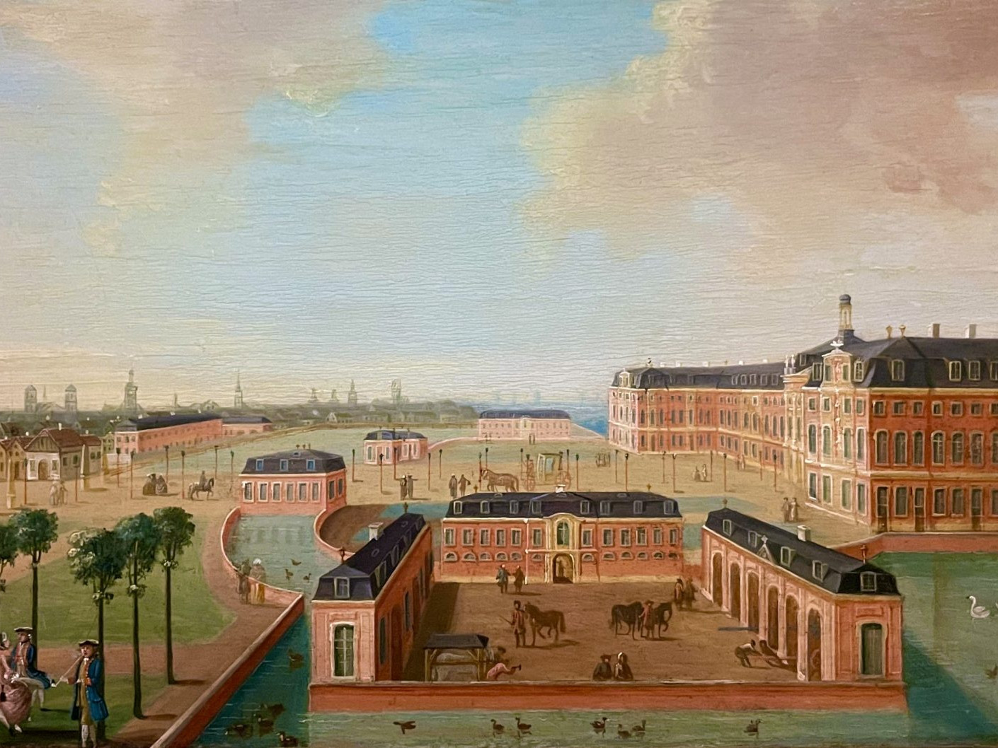 Münster Barock 2024 - Titelmotiv: Das Residenzschloss in Münster, erbaut von Johann Conrad Schlaun 1767-1773, Gemälde (Öl auf Holz), um 1778, unsigniert und undatiert, Stadtmuseum Münster